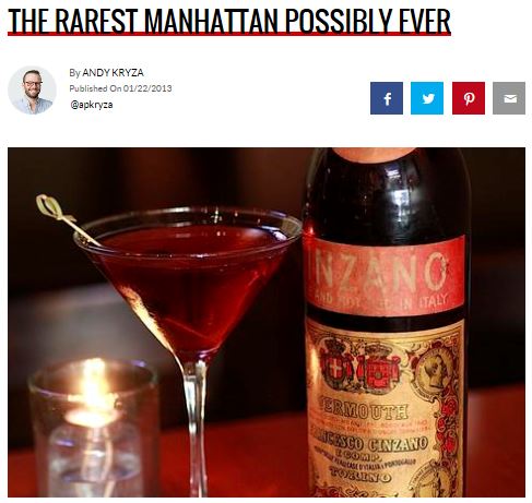 Checkout THRILLIST’s article on our Ultimate Manhattan! One night only Wednesday, Jan. 30th.
